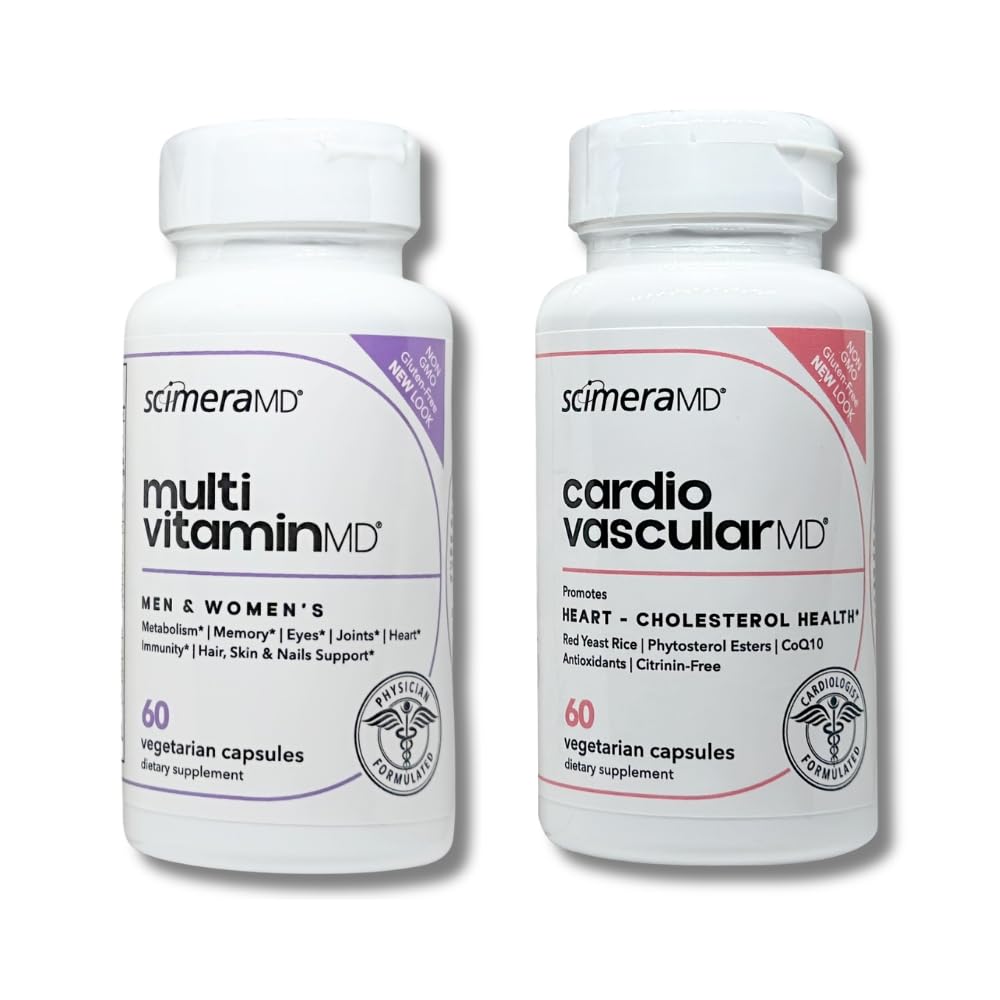 ScimeraMD® MultivitaminMD Multimineral Superfood Combination and CardiovascularMD for Immune System Support, Heart Health and Cholesterol Support