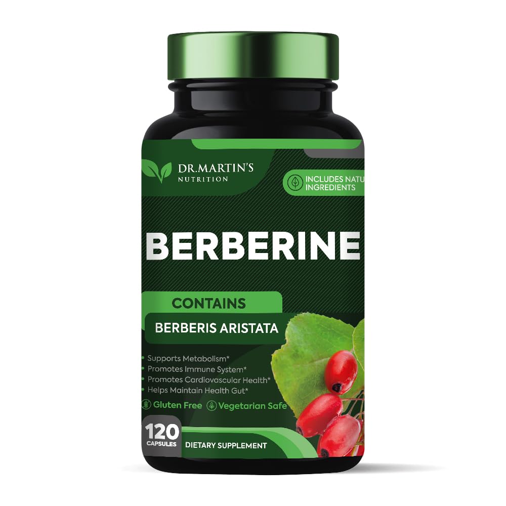 Potente 1200mg Berberina Supplemento | 120 capsule | Berberina HCL per il metabolismo del glucosio | Supporta la gestione sana del peso, il sistema immunitario sano | Migliora la salute cardiovascolare e Gastrointestinale