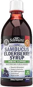 Syrup Elderberry per bambini e adulti - Supporto Immune naturale con Zinco e Vitamina C Plus 10x Concentrato Sambucus Elderberrimi - Blueberry Pancake Flavor - Gluten-Free, Non OGM Multiminerals - 8oz
