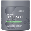 Sports Research® Salted Hydrate Electrolytes Cucumber Lime, 45 Servings | Limited Edition Summer Flavor with more Sodium for Better Hydration | Sugar-Free, Vegan, Non-GMO