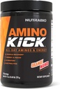NutraBio Amino Kick – BCAA Powder with Natural Caffeine – Amino Acids Supplement for Energy, Hydration & Recovery – BCAAs, Electrolytes & Amino Acids – Orange Mango, 30 Servings