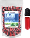 XPRS Nutra Size 1 capsule vuote - 1000 conta capsule di Gelatina colorate - Supplemento Pillola DIY Capsule Riempimento - Fillable Color Gel Caps Pillole per Do-It-Yourself Supplements (nero/rosso)