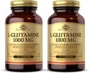 Solgar L-Glutamina 1000 mg, 60 compresse (Pack of 2) - Natural Muscle Food - promuove la salute Gastrointestinale (GI) - Supporta la salute del cervello - Non OGM, Vegan, Gluten Free, Kosher - 60 Total Servings