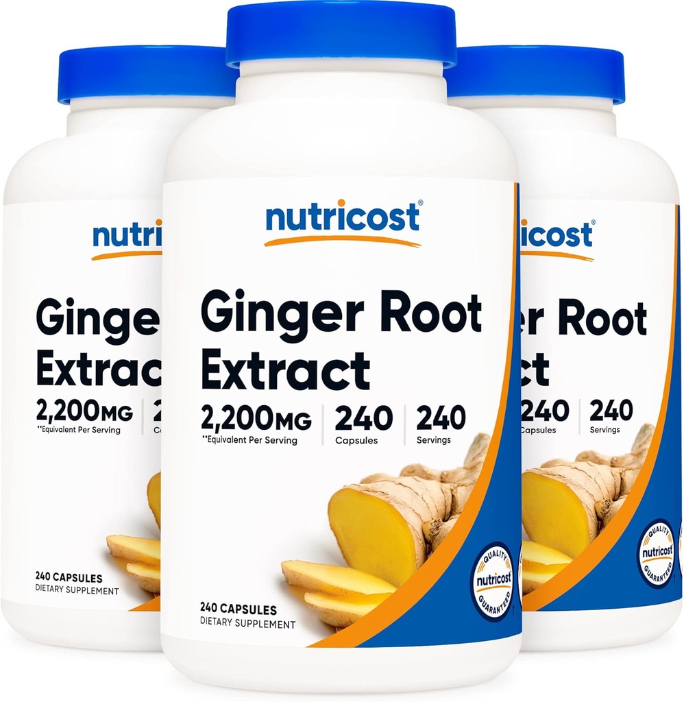 Nutricost Ginger Root Extract 550mg, 240 Kapseln (3 Flaschen)