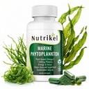 Marine Phytoplankton Omega 3 Supplemento – Algae a base vegetale capsule per energia, messa a fuoco e supporto cellulare – Vegan Superfood per cervello, cuore e salute della pelle – 1.000mg – 60 Vegan capsule