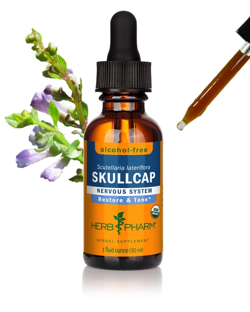 Herb Pharm Certified Organic Skullcap Liquid Extract für Nervous System Support, 1 Fl Oz