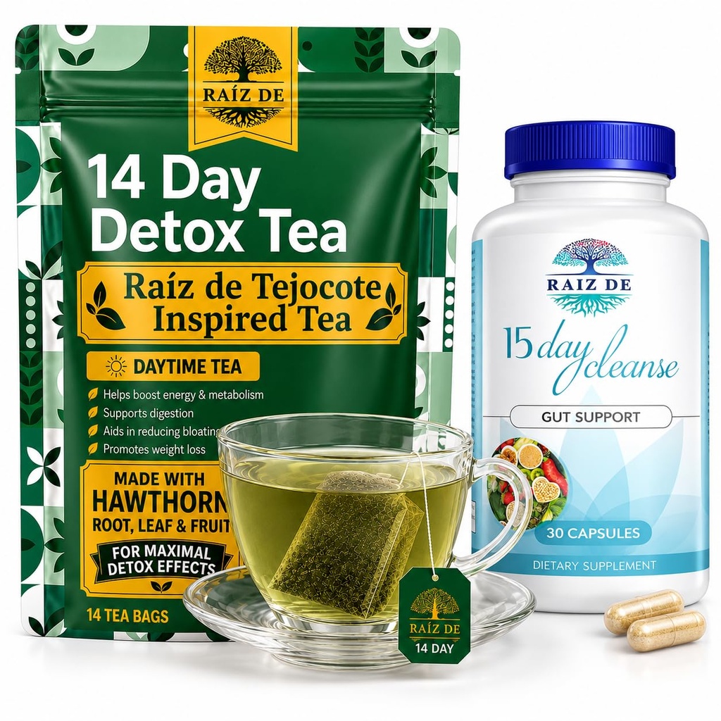 15-Day Cleanse Capsules & 14-Day Herbal Detox Tea | Complete Cleanse System