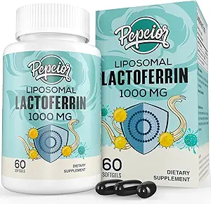 Lactoferrine liposomique 1000 mg - Absorption plus élevée - pour l'absorption du fer et la fonction immunitaire Lactoferrine Suppléments pour adultes, 60 Softgels (3 bouteilles)