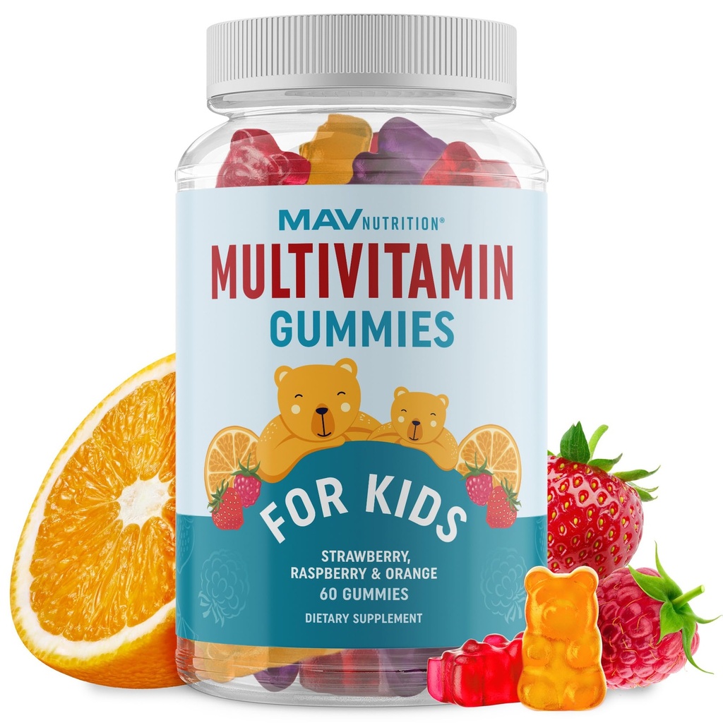 Bambini Multivitaminici | Vitamine A, B, C, D & Zinc per Immunità, Crescita e Sviluppo | Multivitaminici giornalieri per bambini Età 2+ | Non-GMO, Terzo-Party Testato Frutta Mista Supplemento | 60 Gummies