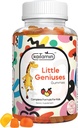 Bambini Multivitaminici Gummies Piccoli Geniuses: Vitamine C, D3, Zinco, Folate, per immunità, intelligenza, messa a fuoco e crescita. Vegan, Non OGM, Organico, Gluten-Free| 90 Gummies 3 mesi di fornitura