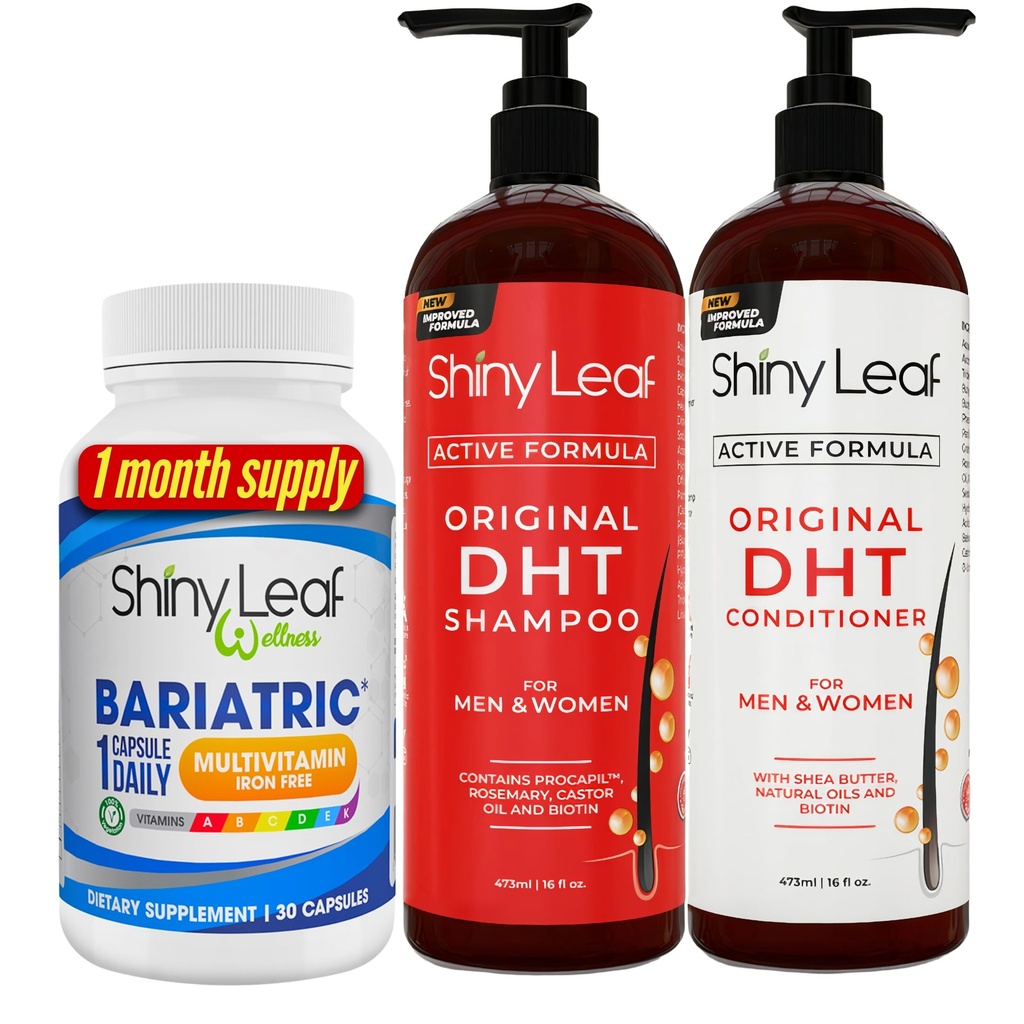 Bariatric Multivitamin Iron-Free und DHT Blocker Shampoo und Conditioner, Haarausfall Shampoo und Conditioner für Frauen und Männer