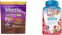 Viactiv Kalzium Plus Vitamin D Beilage Weichkäse, Braun, Milchschokolade, 180 Count & Vitafusion Fiber Well Sugar Free Fiber Supplement, Peach, Erdbeere und BlackBerry Flavored