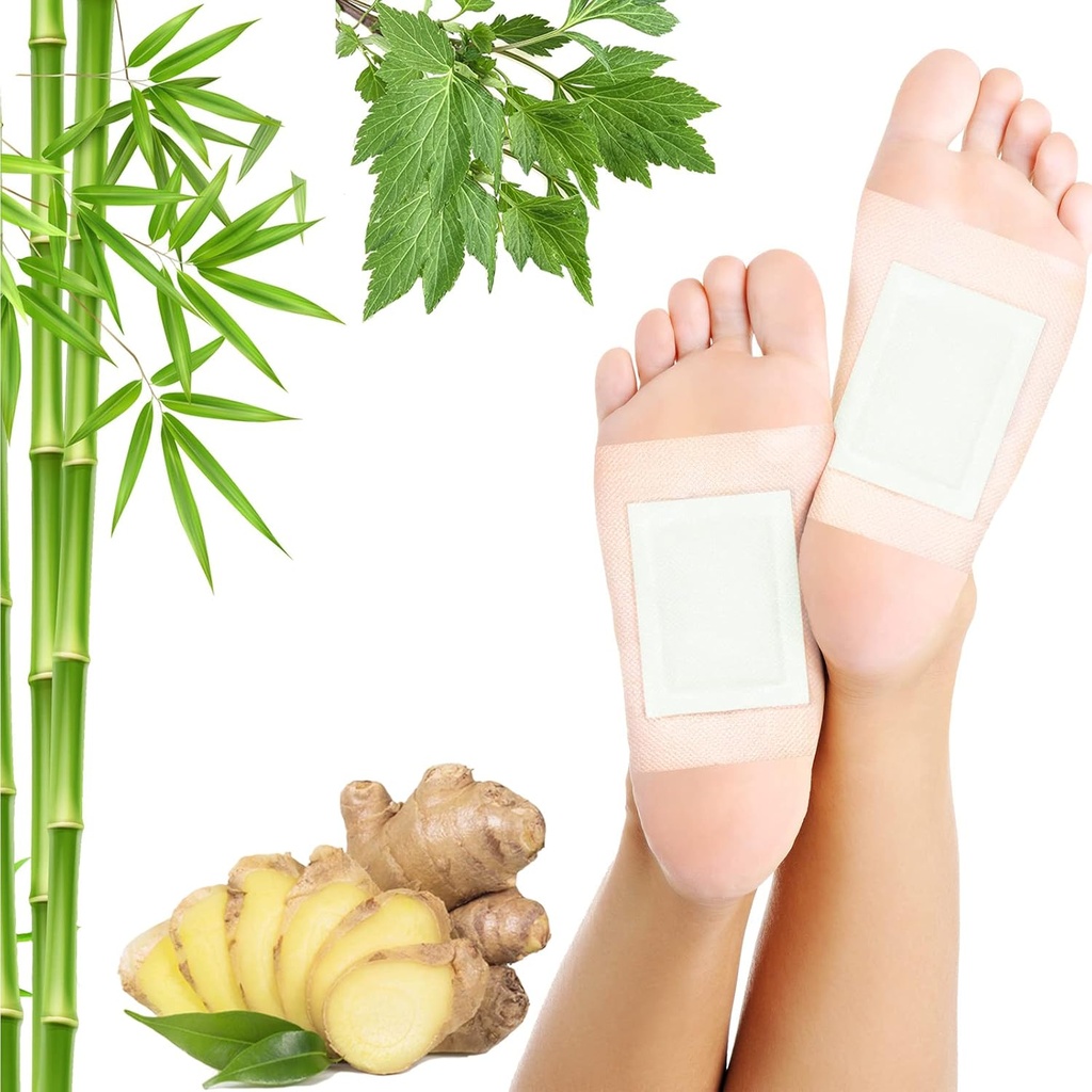 Linfatico Drainage Ginger Foot Pads 50 Pads - Ginger olio Foot Patches Deep Cleansing Sleep Aids Alleviare Stress e Fatigue Migliorare la qualità del sonno