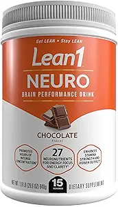 Lean1 Neuro Chocolate, Mental Energy Drink, 15 Vasca di servizio di Nutrition53