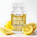 Omega 3 Fish Oil 2000mg - 1400mg EPA & DHA - Natural Lemon Flavor - 120ct