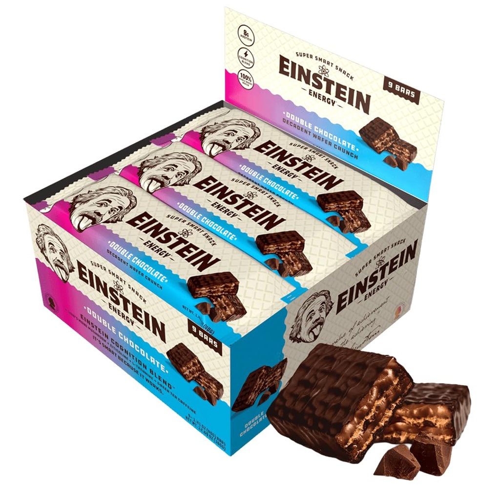 Einstein Energy Wafer Protein Bars - Double Chocolate - 9 Count