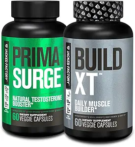 Jacked Factory PRIMASURGE Testosteron Booster für Männer (60 Kapseln) & Build-XT Tägliche Muskel-Erbauer & Performance Enhancer | Muskelaufbau Ergänzungen für Muskelkraft und Wachstum