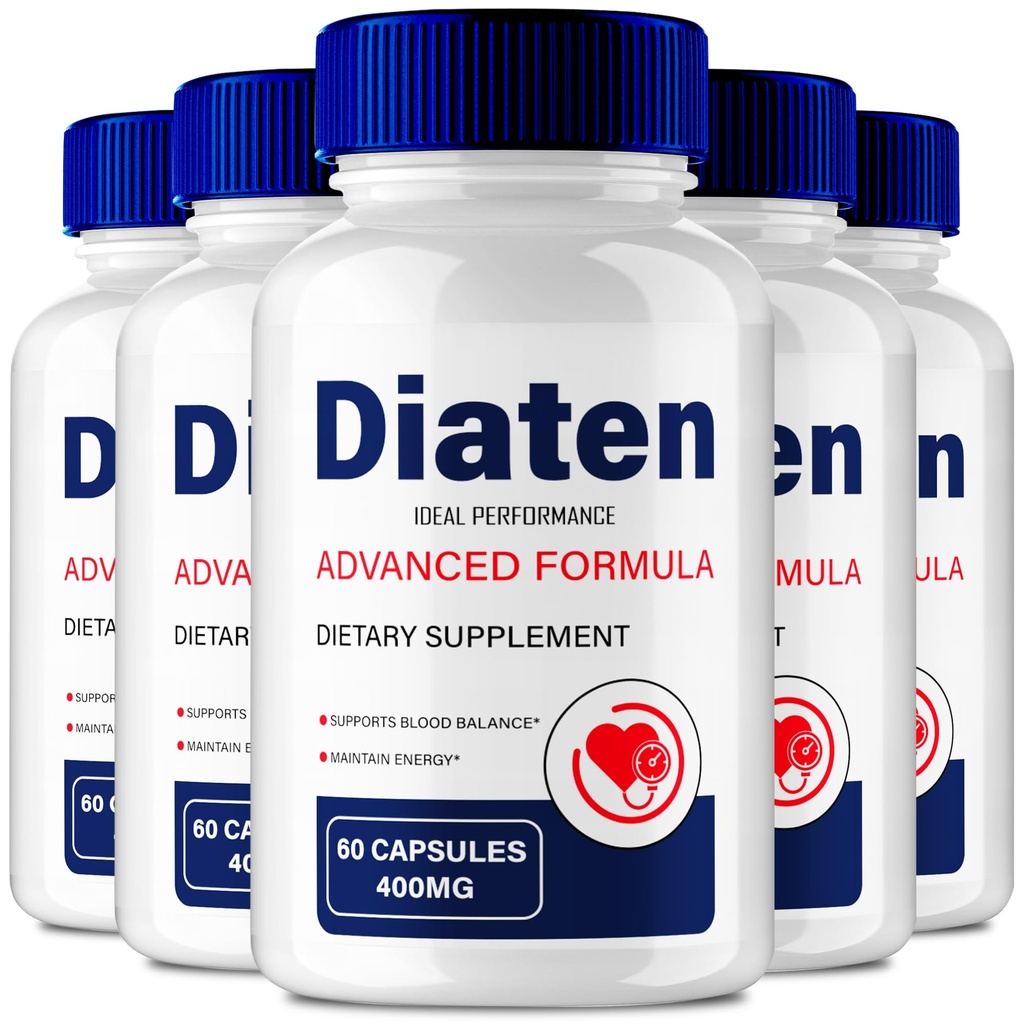 IDEAL PERFORMANCE Diaten Capsules, Official Diaten Support Supplement Pills - Maximum Strength, All Natural Healthy Circulation & Stable Levels, Premium Dia Ten Health Support Reviews (5 Pack)