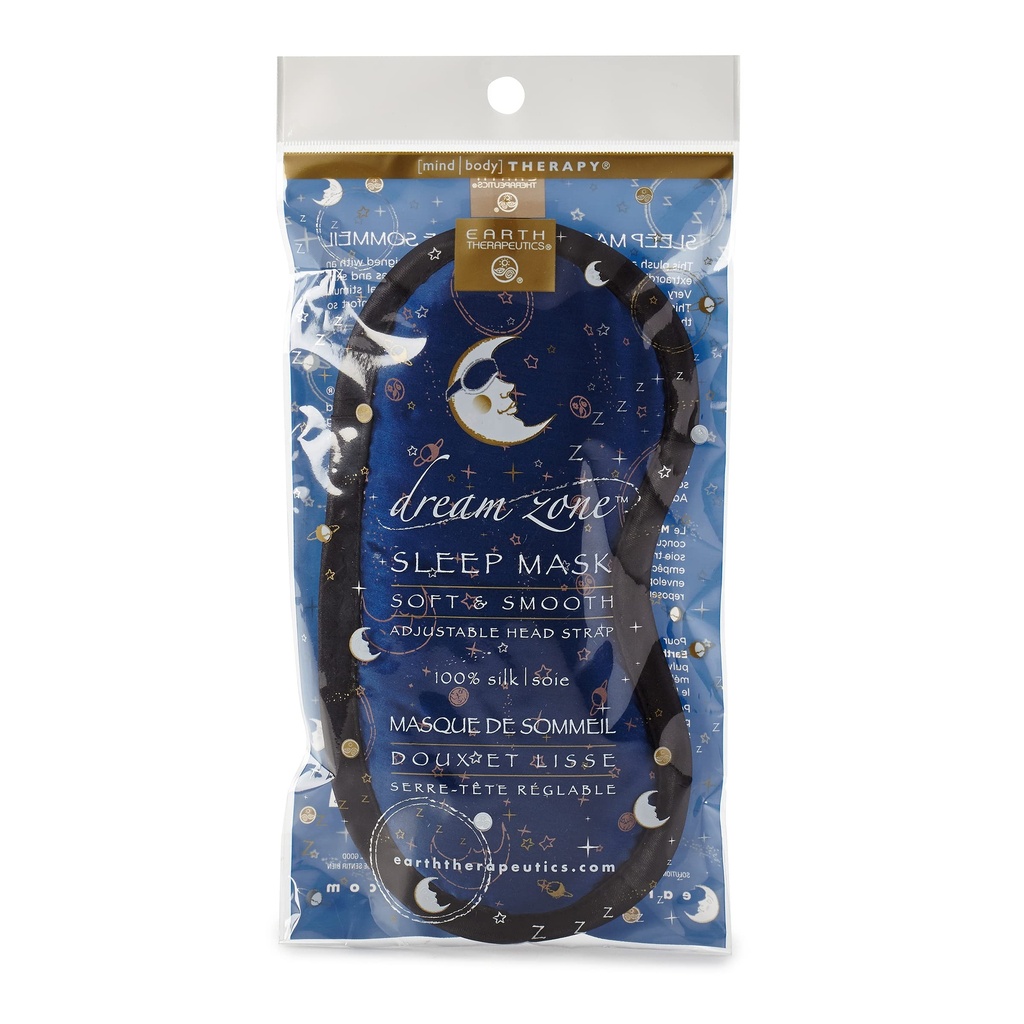 Earth Therapeutics Dream Zone Sleep Mask – Comfortable & Versatile – Soft & Plush Cushioning for Peaceful Slumber – Elastic Strap Adjusting