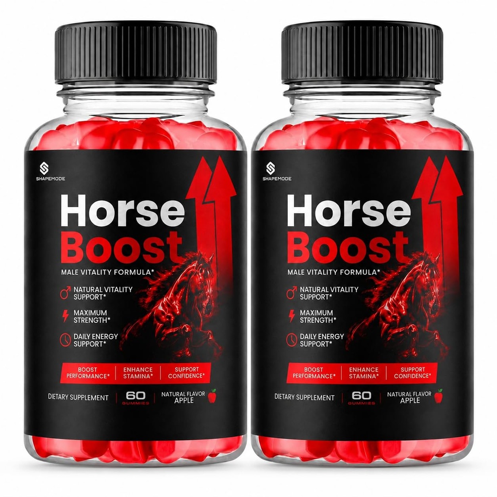 Horse Boost Gummies for Men, HorseBoost Male Gummys, Advanced Maximum Strength Supplement for Active Health & Wellness (2 Pack)