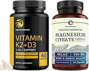 Vitamine D3 K2 5000 UI (60ct) & Magnésium Citrate 500 MG (60ct)