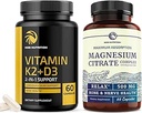Vitamine D3 K2 5000 UI (60ct) & Magnésium Citrate 500 MG (60ct)