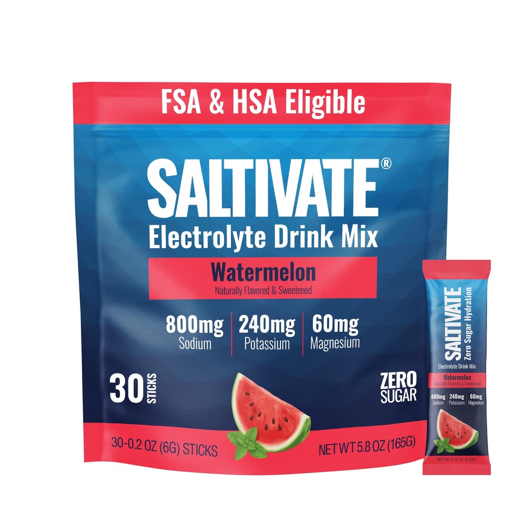 Electrolyte Packets, Watermelon, 800mg Sodium, 30 Sticks