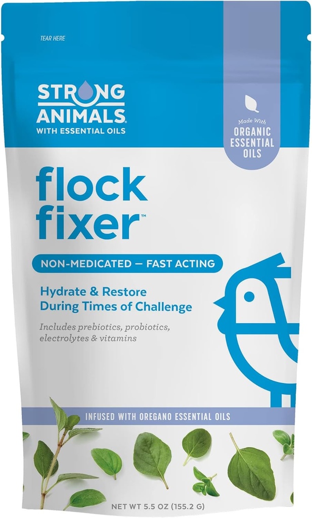 Flock Fixer – unterstützt Immunität von Hinterhof-Hähnchen während der Zeiten der Herausforderung, Enthält Organische Oregano ätherische Öle (5.5 oz. Pouch)