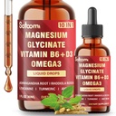 10in1 Magnesium Glycinate Liquid Drops – Magnesium Complex Supplement with Omega3, Vitamin D3, Vitamin B6, Ashwagandha and More - Supports Overall Wellness - 1 FL Oz - 1 Month Supply