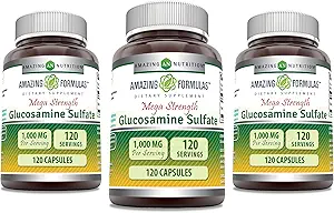 Erstaunliche Formeln Glucosamin Sulfat 1000 mg Kapseln Ergänzung | Non-GMO | Gluten Free | Made in USA (3 Pack | 120 Count)