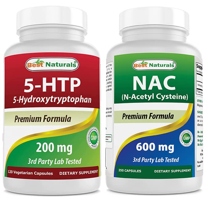 Best Naturals 5-HTP 200 mg & NAC - N Acetyl Cystein 600 mg