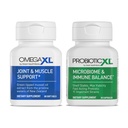 OmegaXL complément puissant de soutien articulaire et musculaire (60 comtes) et probiotique XL - PreforPro, DE111, plateau stable - promouvoir la croissance saine de la fleur de Gut (30 capsules de légumes)