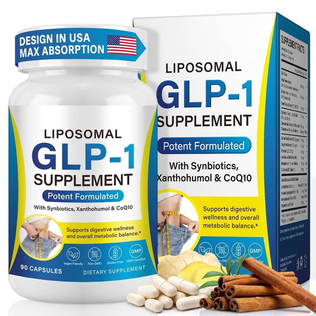 GLP1 Supplement, GLP-1 Supplement for Women and Men, Hunger & Metabolism Support, GLP Activate Natural Formula, with probiotic prebiotic Blend - Vegan, Gluten-Free, Dairy Free (90 Capsules)