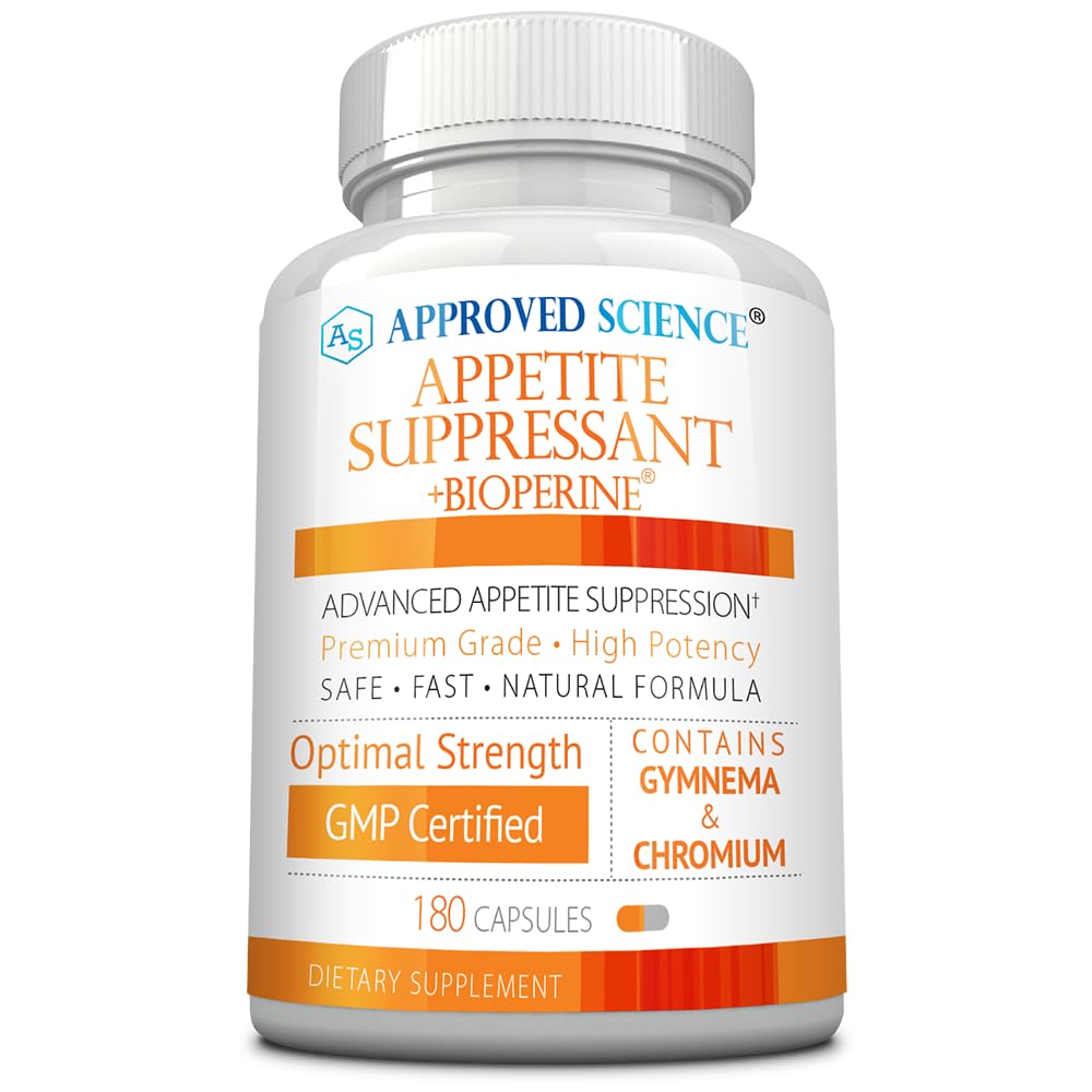 Approved Science® Appetite Suppressant - Gymnema, Chromium, Cayenne Pepper - 180 Capsules - Pack of 1 - Made in The USA