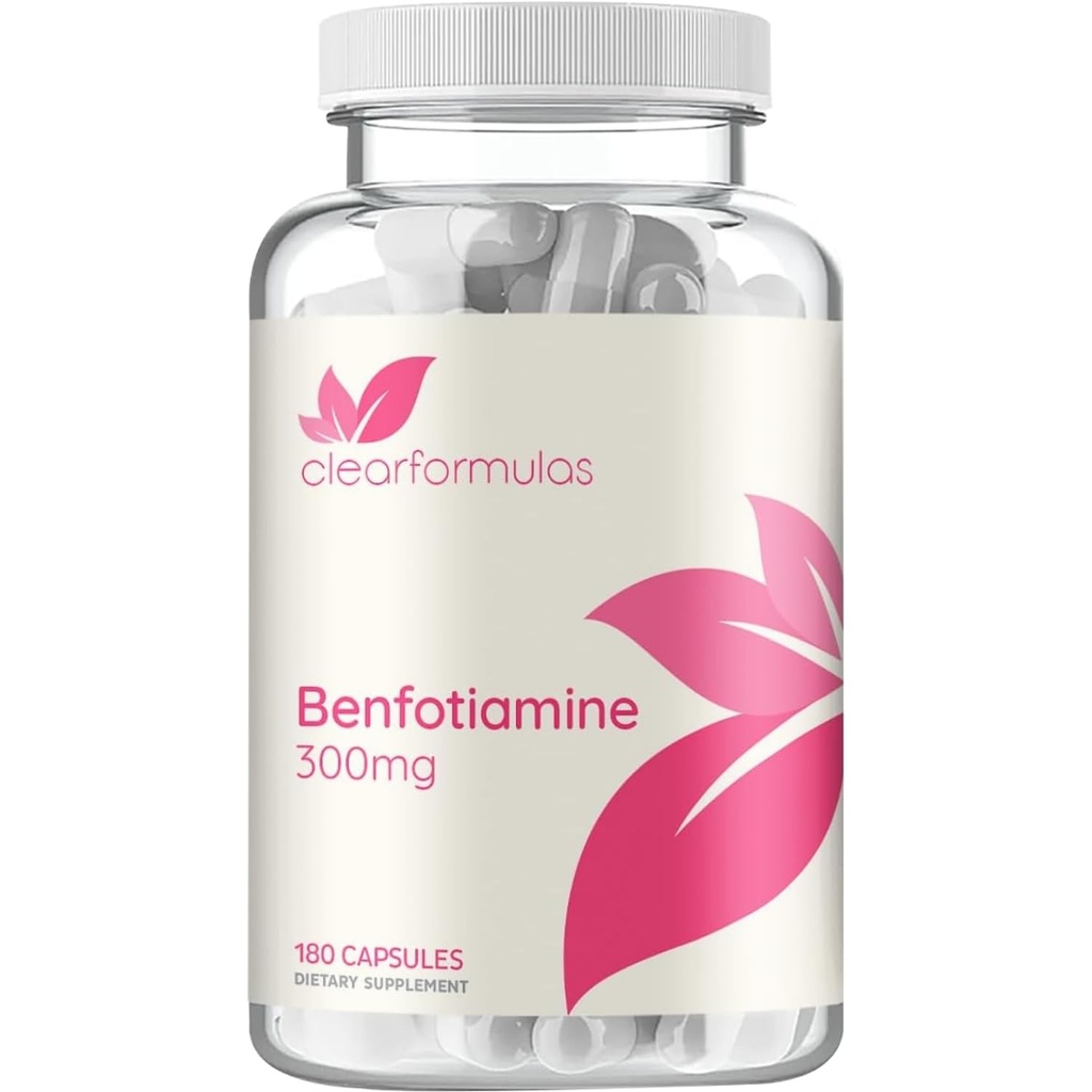 Hohe Absorption Vitamin B1 Benfotiamin 300mg - Benfotiamin-Ergänzung für Glykation Herz und Nerve-Unterstützung - Vegan Non-GMO & Gluten Free Fat Soluble Thiamin B1 Supplement (180 Portionen)