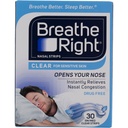 Breathe Right Nasal Strips, Small/Medium, Clear, 30 Count (Pack of 3)