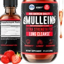 HERBIFY Mullein Drops - Lung Cleanse - Leaf Extract - Potente Mullein per il supporto immunitario, Detox & Respiratory Support - Made in USA - 4 Oz Strawberry Flavor
