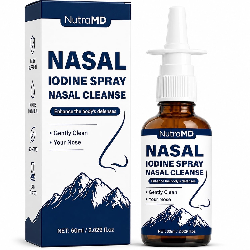 Nutramd Iodine Nasal Spray, with Fulvic Acid, 60ml