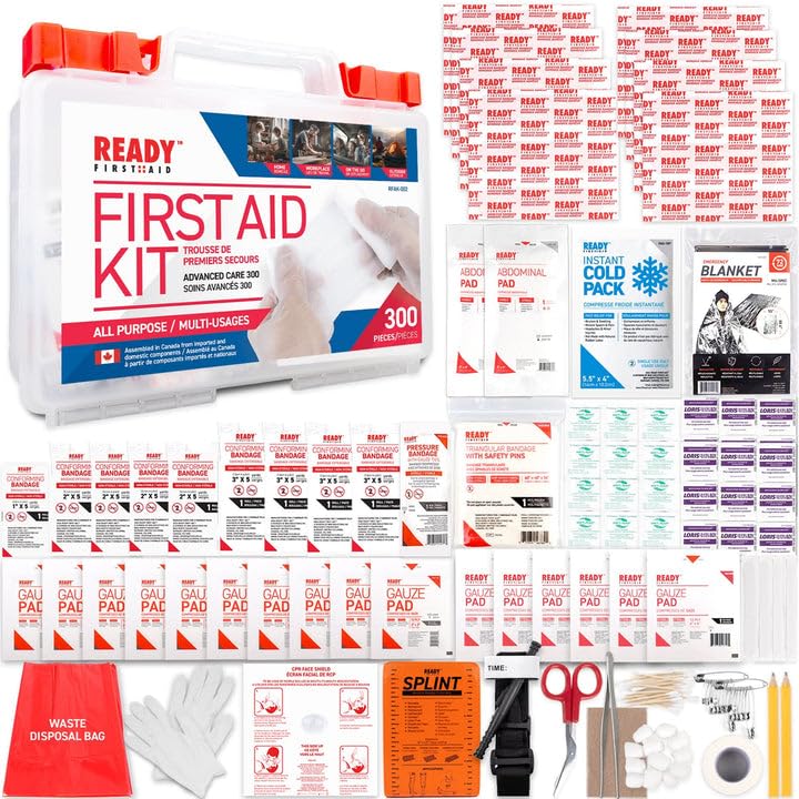 Ready First-Aid 300 Piece First-aid Kit - First Aid Kit for Car, Trousse De Premiers Soins, Home, Camping Essentials, Travel