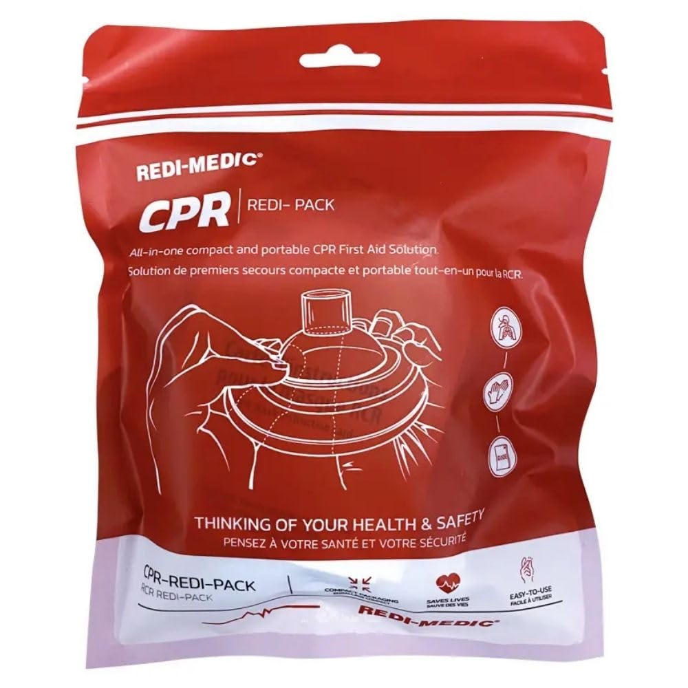 Compact & Portable CPR First Aid Mask, Disposable Gloves, Bilingual Instructions. Ideal for Travel & Everyday Readiness. Made in Canada.