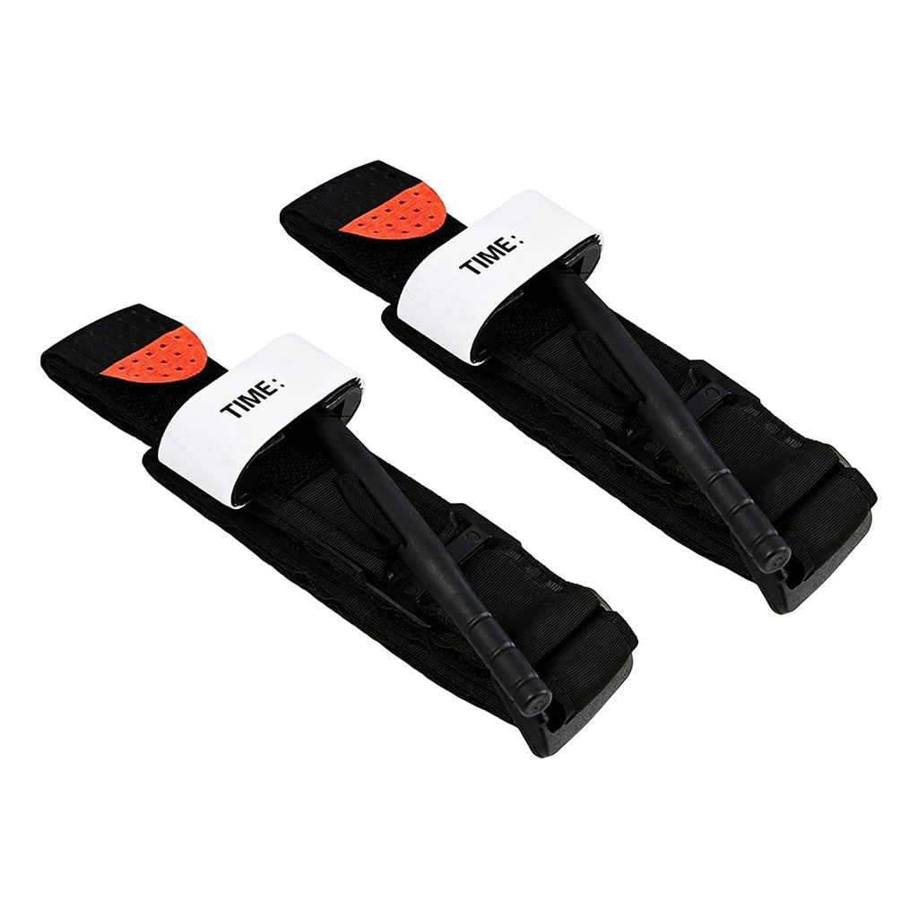 Emergency First Aid Hemostatic Bandages, 2 Pack Single Hand Operated Bleed Control Compression Straps for Outdoor Camping Hiking Surviva