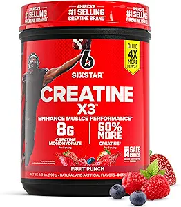 Six Star Creatine Monohydrat-Pulver, X3 (ICY Snow Cone) - Flavored Creatine HCl Pulver Monohydrat-Ergänzung für Muskelaufbau & Performance - Post Workout-Ergänzung für Männer & Frauen - 30 Servietten