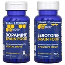 NATURAL STACKS Serotonin Brain Food + Dopamine Brain Food Bundle - Supporta un Positivo Mood & Mental Drive* - 120 Capsule Totali