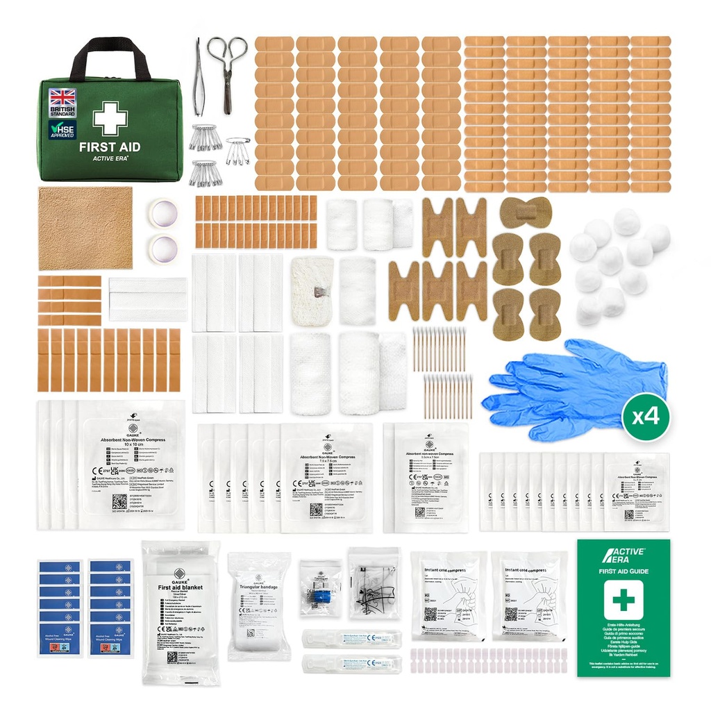 320 Piece Premium First Aid Kit Bag - Includes Eyewash, 2 x Cold (Ice) Packs and Emergency Car Blanket for Home, Office, Caravan, Workplace, Travel