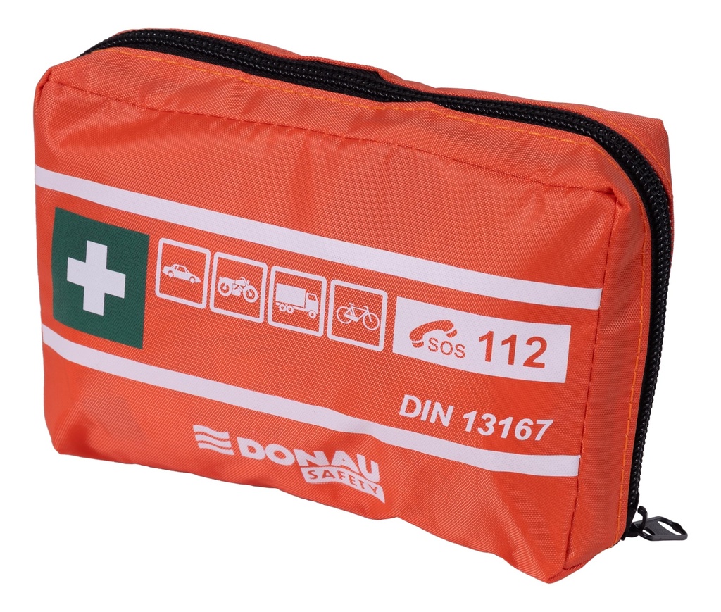 DONAU SAFETY - First Aid Kit for Motorcycles, according to the current standard 2025 DIN 13167, Mini Small First Aid Kit