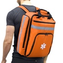 Emergency Medical Backpack, Empty First Aid Bag, First Aid Trauma Bag, with Reflector, Large Capacity (Orange)