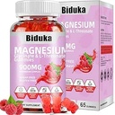 900mg Magnesium Complex 65 Himbeergummis, Zuckerfreies Magnesium Glycinat & L-Threonat Kaliumergänzung mit Vitamin D, B6, CoQ10 zur Entspannung