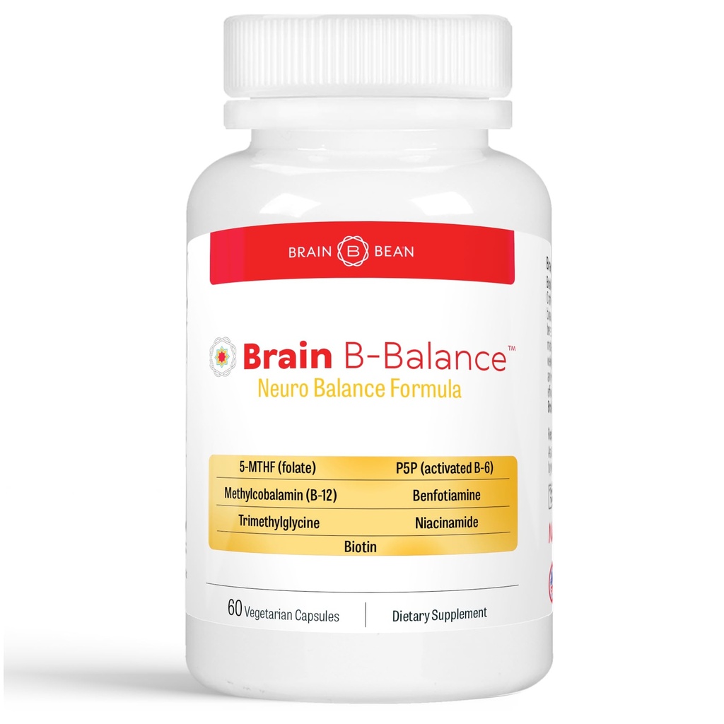 Gehirn B Balance: Methyliertes Multivitamin - Methyliertes B Complex Neurobalance Formel - Methylfolate unterstützt Mood. Verstanden. Speicher - 60 Vegan Kapseln