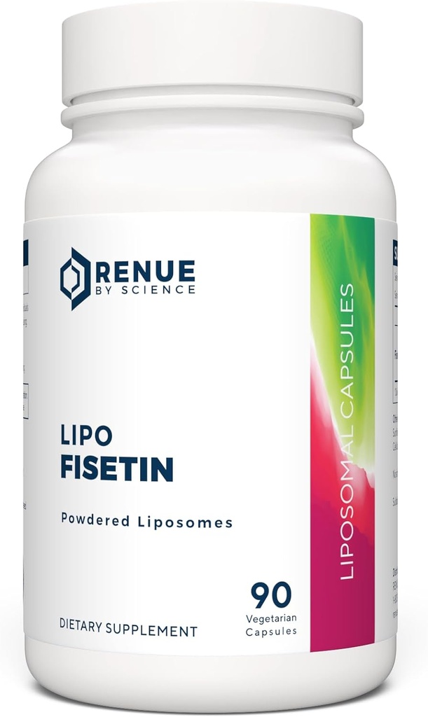 Renue By Science Fisetin | 90 Integratori Liposomal Fisetin - 150 mg Fisetin per Serving | Integratori senolitici | Formula biodisponibile per l'assorbimento aumentato | Non-OGM & Made in the USA