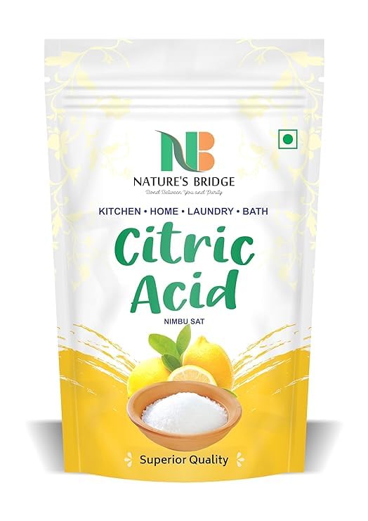 Nature's Bridge Premium Food-Grade Citric Acid Natural Preservative & Flavor Enhancer | 100gm | Lemon Salt | Citric Acid Crystals | Multiple Uses for Home and Kitchen - (100gm)